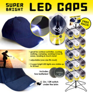 72CT DISPLAY ASST BALL CAP WITH BUILT IN LED LIGHT